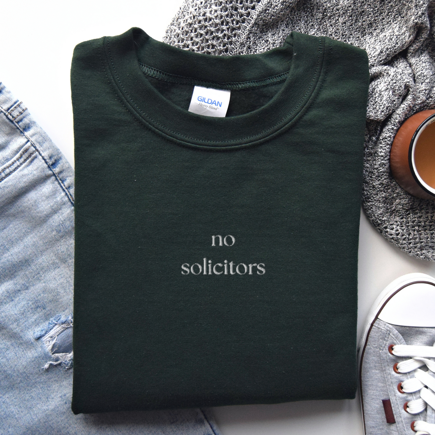 No Solicitors - Embroidered Crewneck Sweatshirt