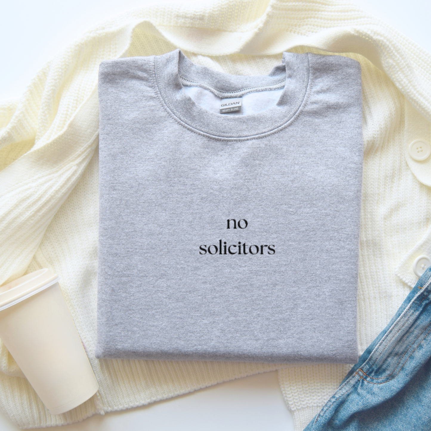 No Solicitors - Embroidered Crewneck Sweatshirt
