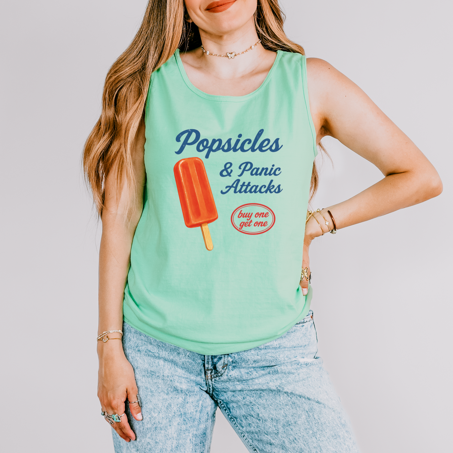 Popsicles & Panic Attacks - Unisex Relaxed Fit Tank Top
