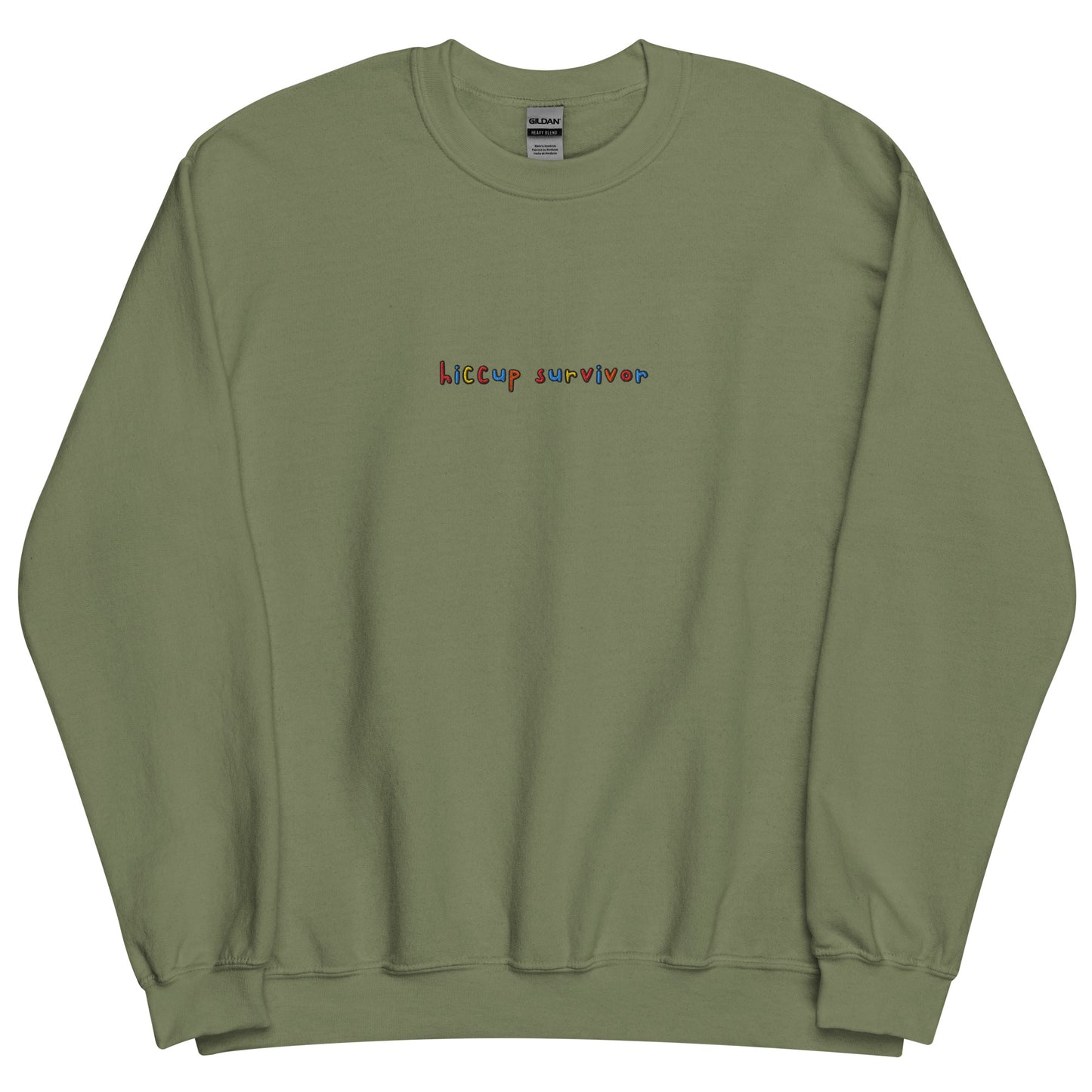 Hiccup Survivor - Embroidered Unisex Crewneck Sweatshirt