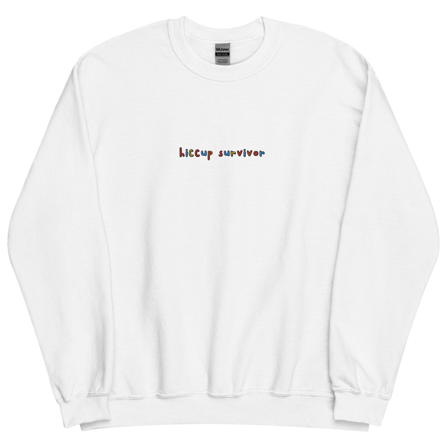 Hiccup Survivor - Embroidered Unisex Crewneck Sweatshirt