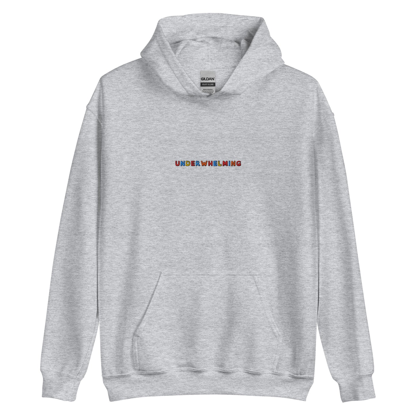 UNDERWHELMING - Embroidered Unisex Pullover Hoodie