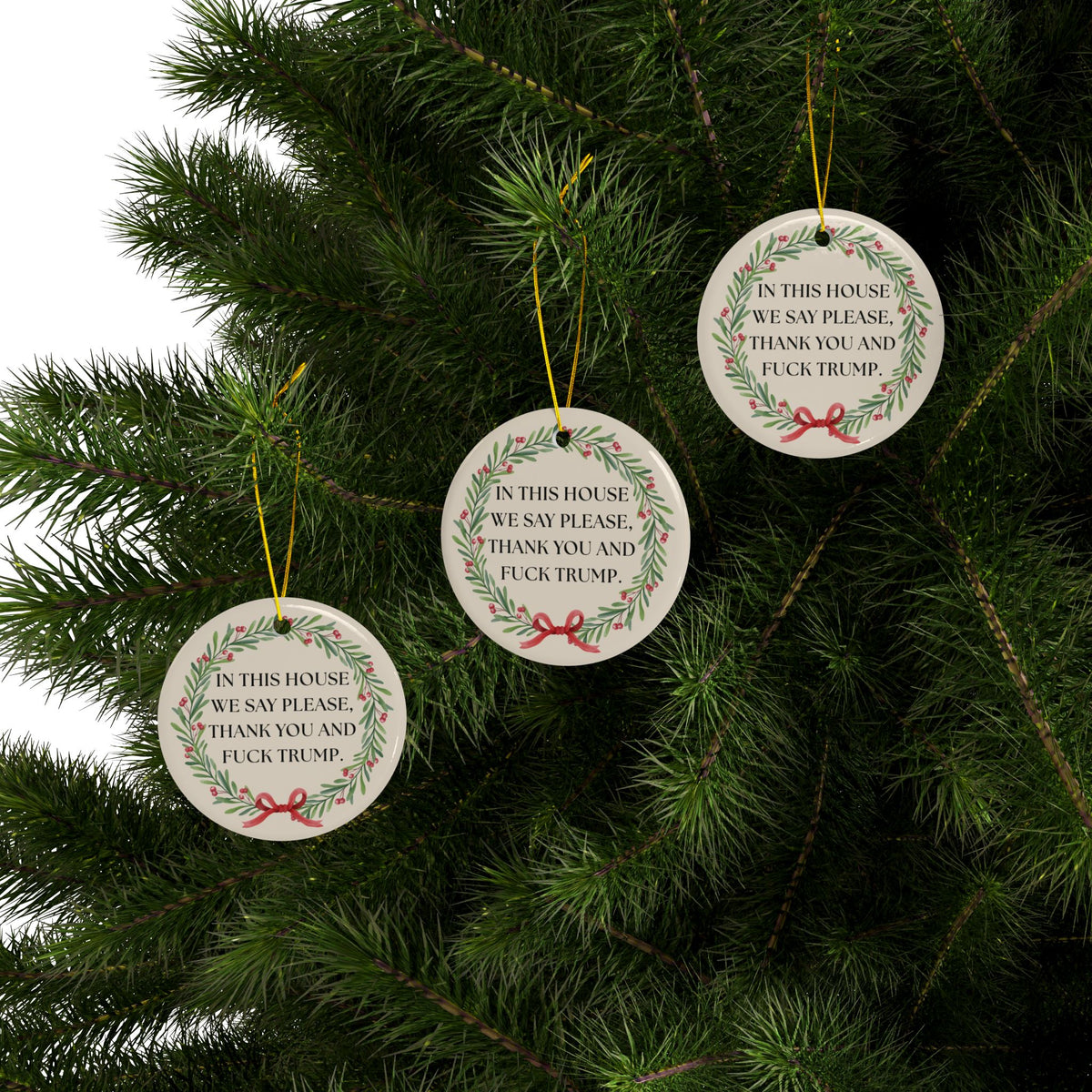 In This House We Say Please Christmas Ornament