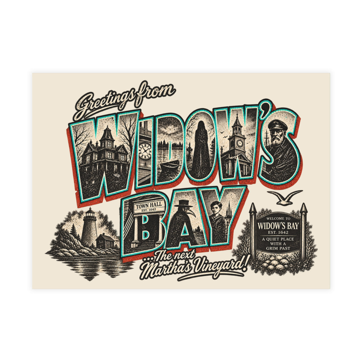 Greetings From Widow's Bay Vintage Postcard Set
