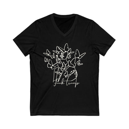 Subtle Statement - Unisex V-Neck T-Shirt | Black & White