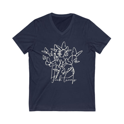 Subtle Statement - Unisex V-Neck T-Shirt | Black & White