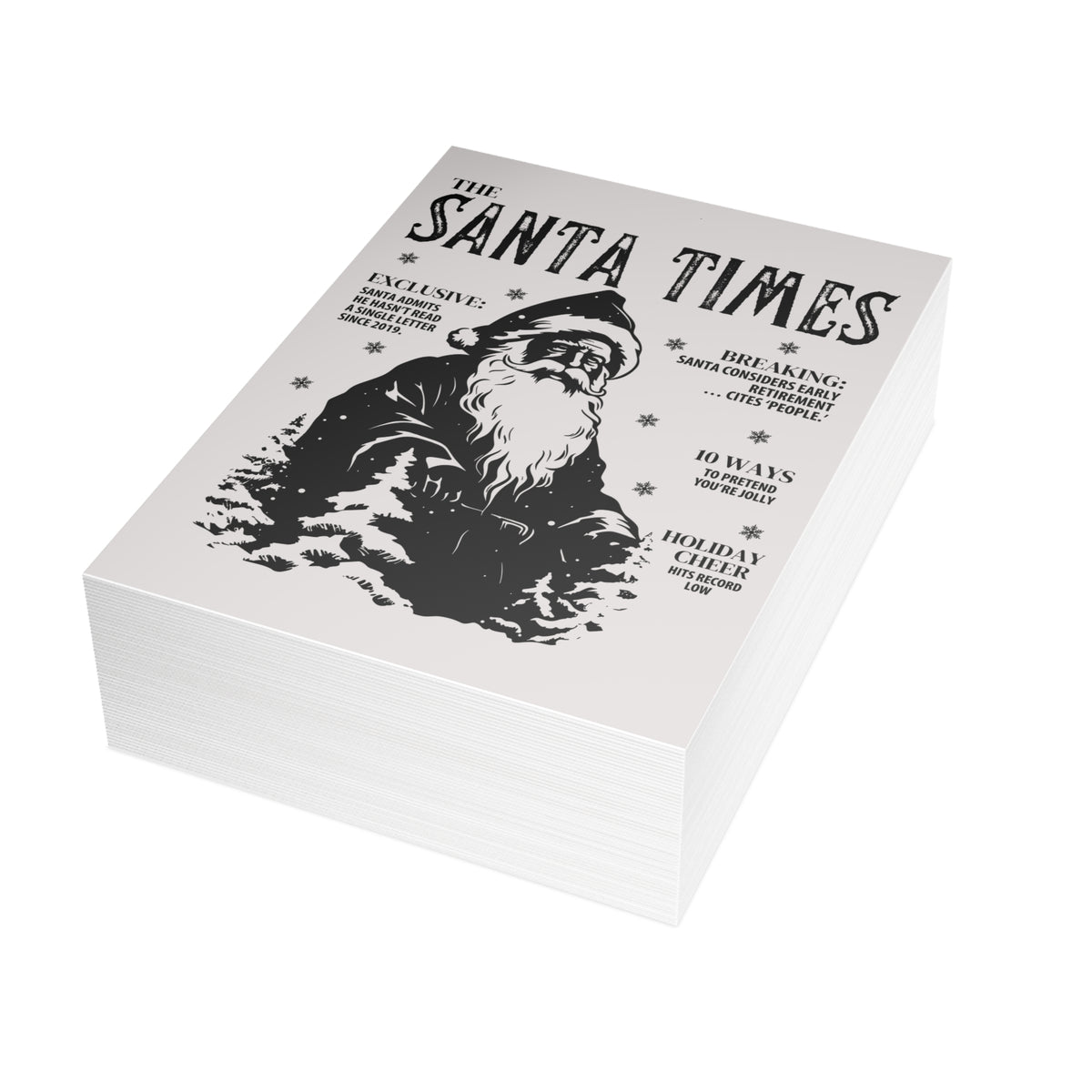 The Santa Times Vintage Newspaper Christmas Card