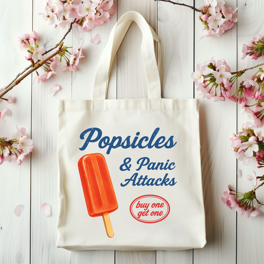 Popsicles & Panic Attacks Canvas Tote Bag