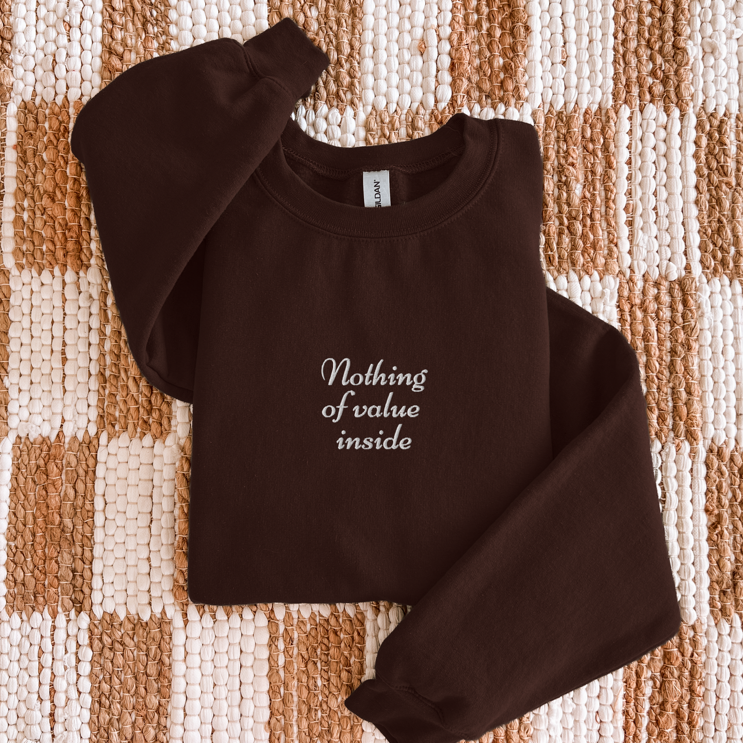 Nothing of Value Inside - Embroidered Unisex Sweatshirt