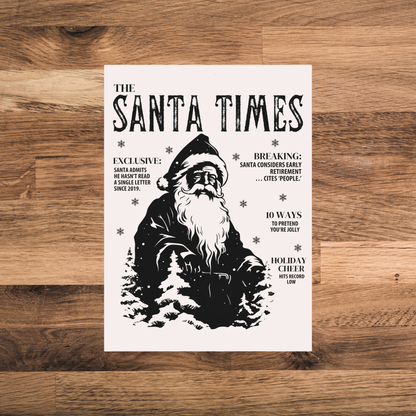 The Santa Times Vintage Newspaper Christmas Card Set