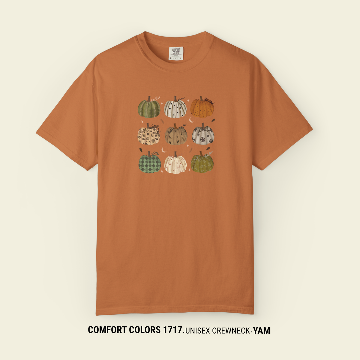 Hand-Drawn Boho Pumpkin Patch T-Shirt | Comfort Colors