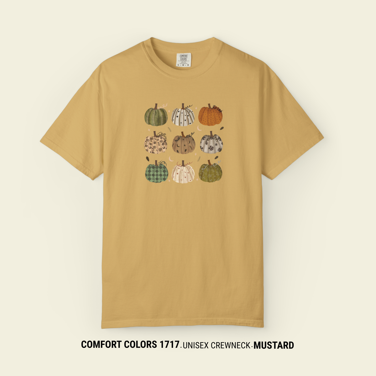 Hand-Drawn Boho Pumpkin Patch T-Shirt | Comfort Colors