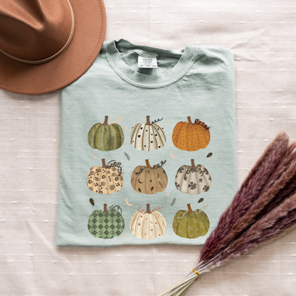 Hand-Drawn Boho Pumpkin Patch T-Shirt | Comfort Colors