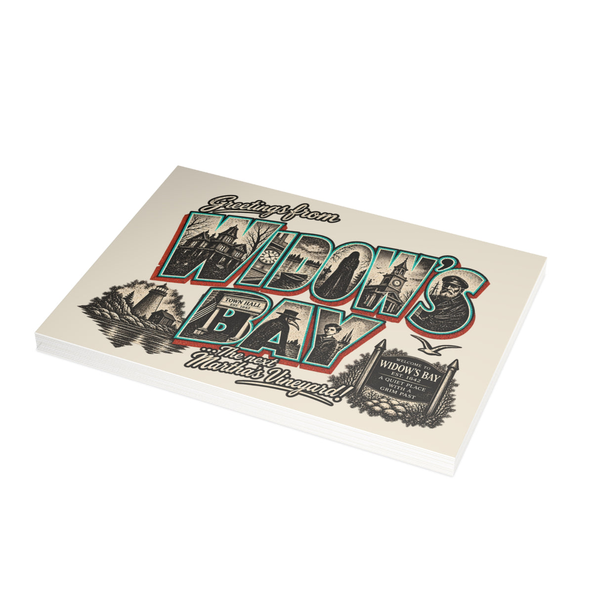 Greetings From Widow's Bay Vintage Postcard Set