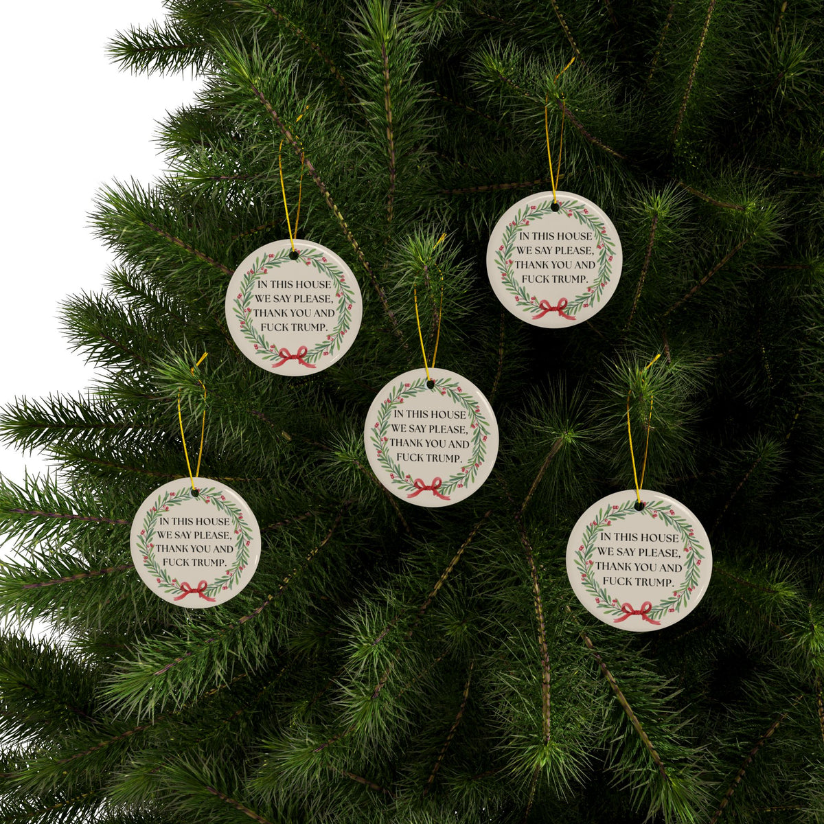 In This House We Say Please Christmas Ornament