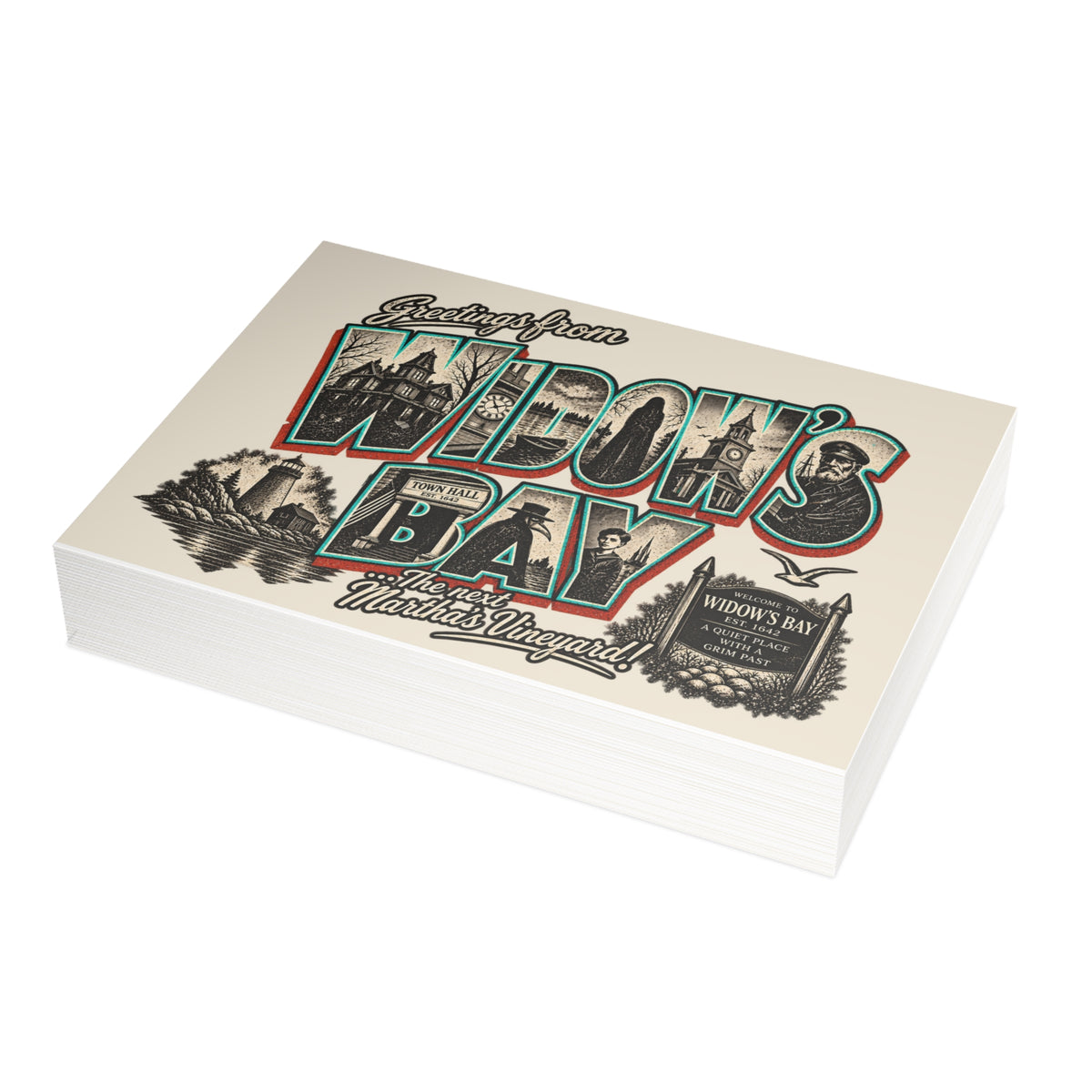 Greetings From Widow's Bay Vintage Postcard Set