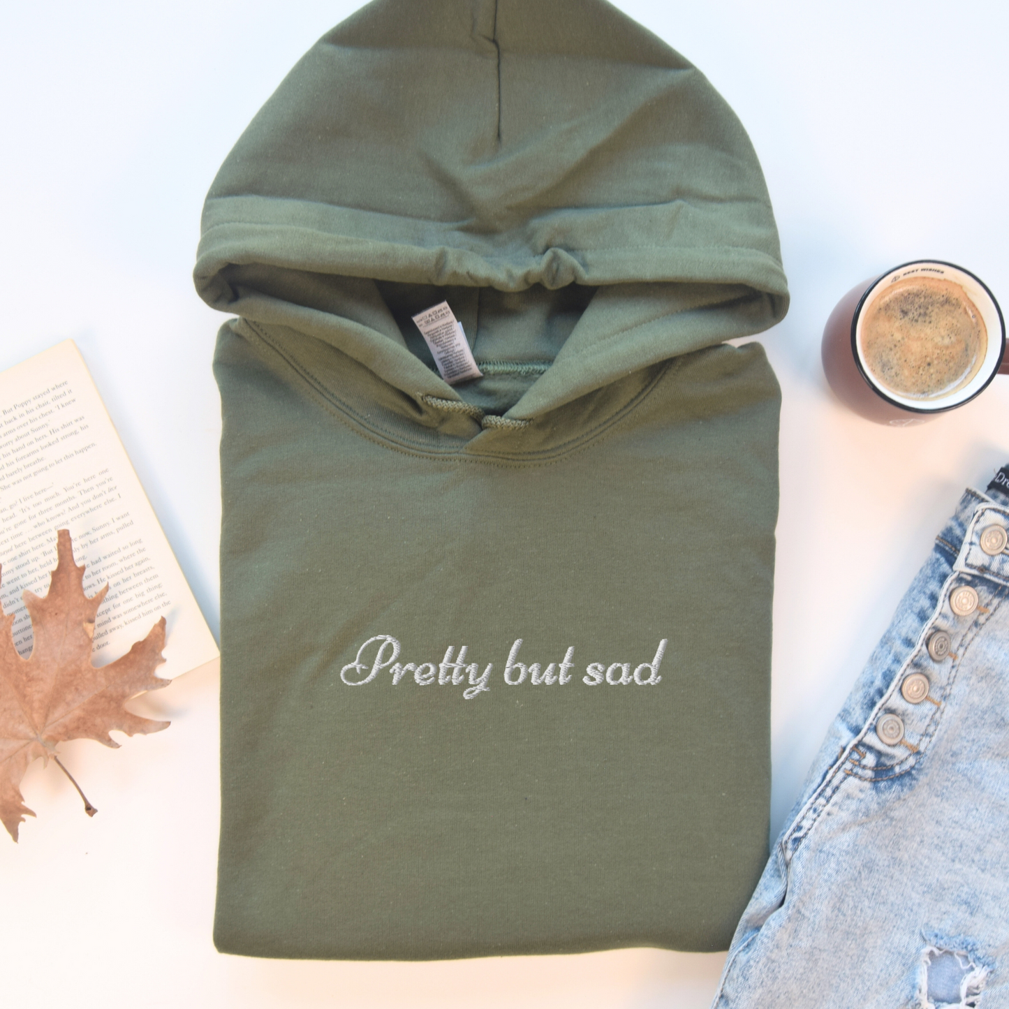 PRETTY BUT SAD - Embroidered Unisex Pullover Hoodie