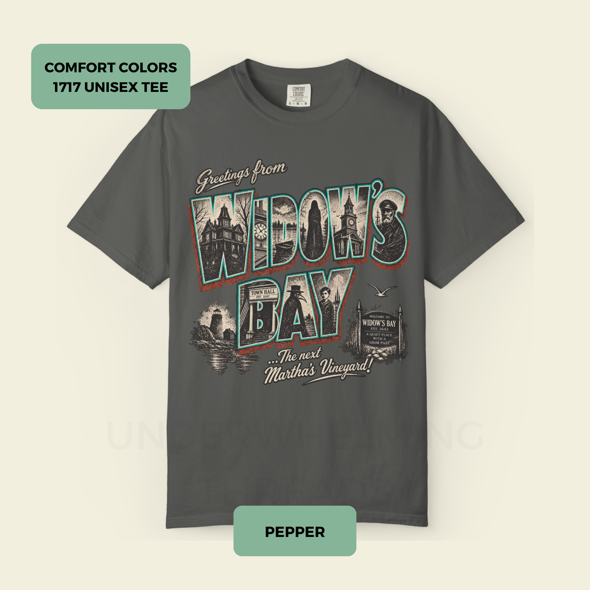Greetings From Widow’s Bay Comfort Colors Unisex Tee