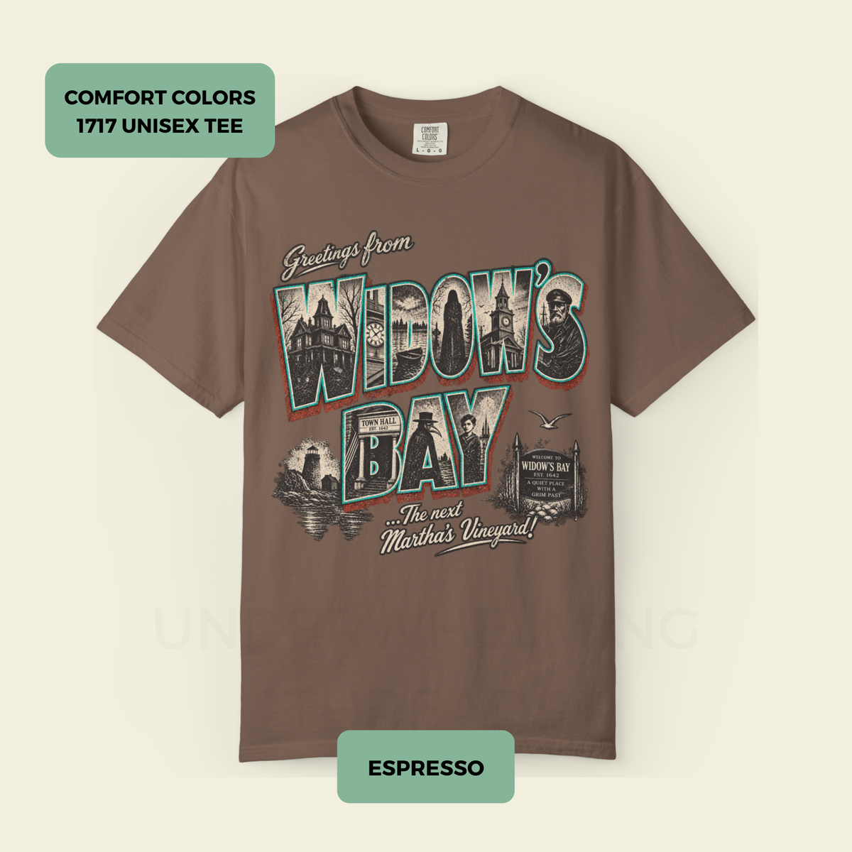 Greetings From Widow’s Bay Comfort Colors Unisex Tee