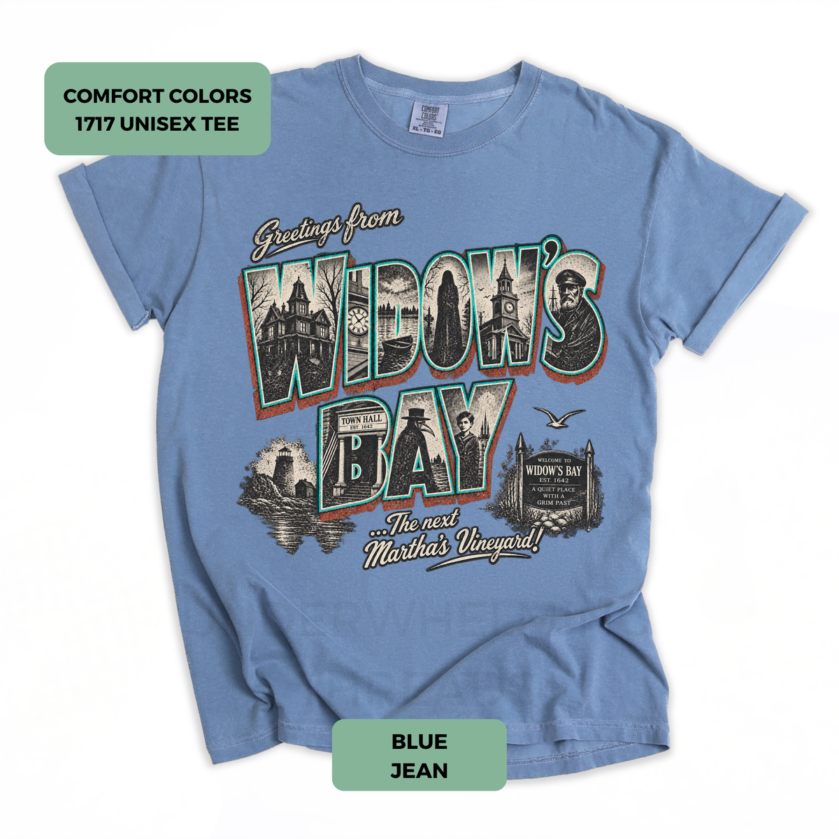 Greetings From Widow’s Bay Comfort Colors Unisex Tee