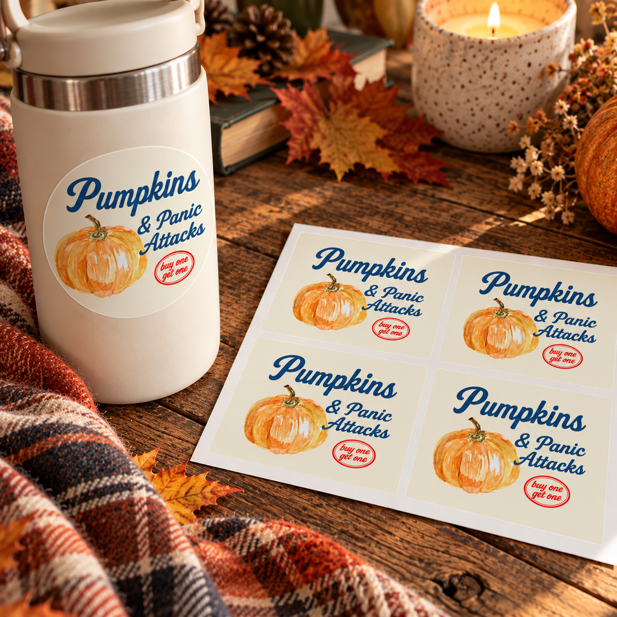 Pumpkins & Panic Attacks Sticker