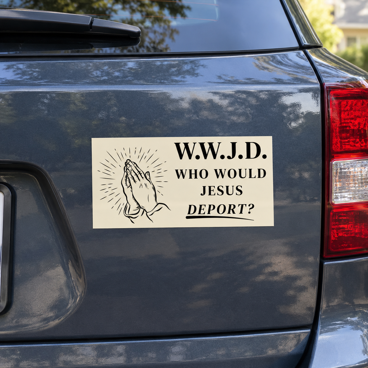 WWJD Who Would Jesus Deport? Vinyl Sticker