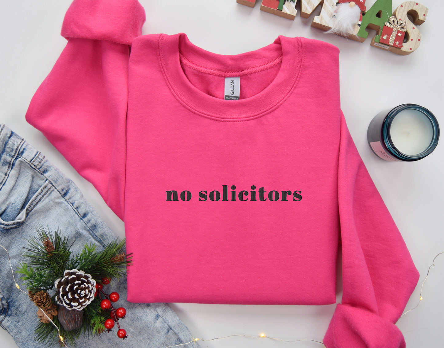 NO SOLICITORS - Embroidered Unisex Crewneck Sweatshirt