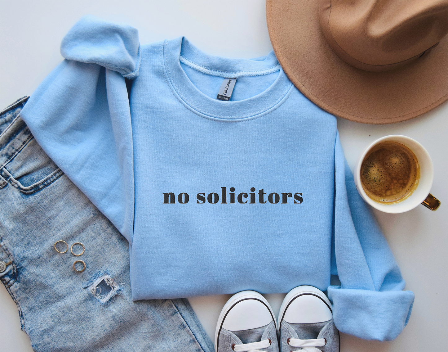 NO SOLICITORS - Embroidered Unisex Crewneck Sweatshirt