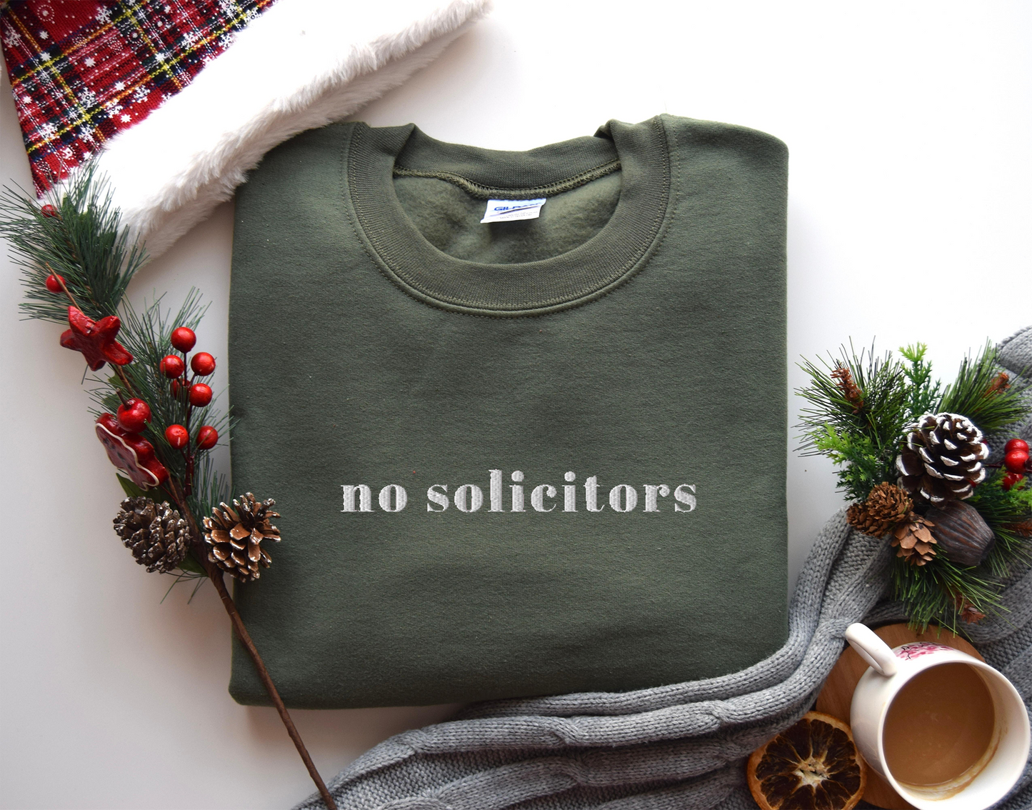 NO SOLICITORS - Embroidered Unisex Crewneck Sweatshirt