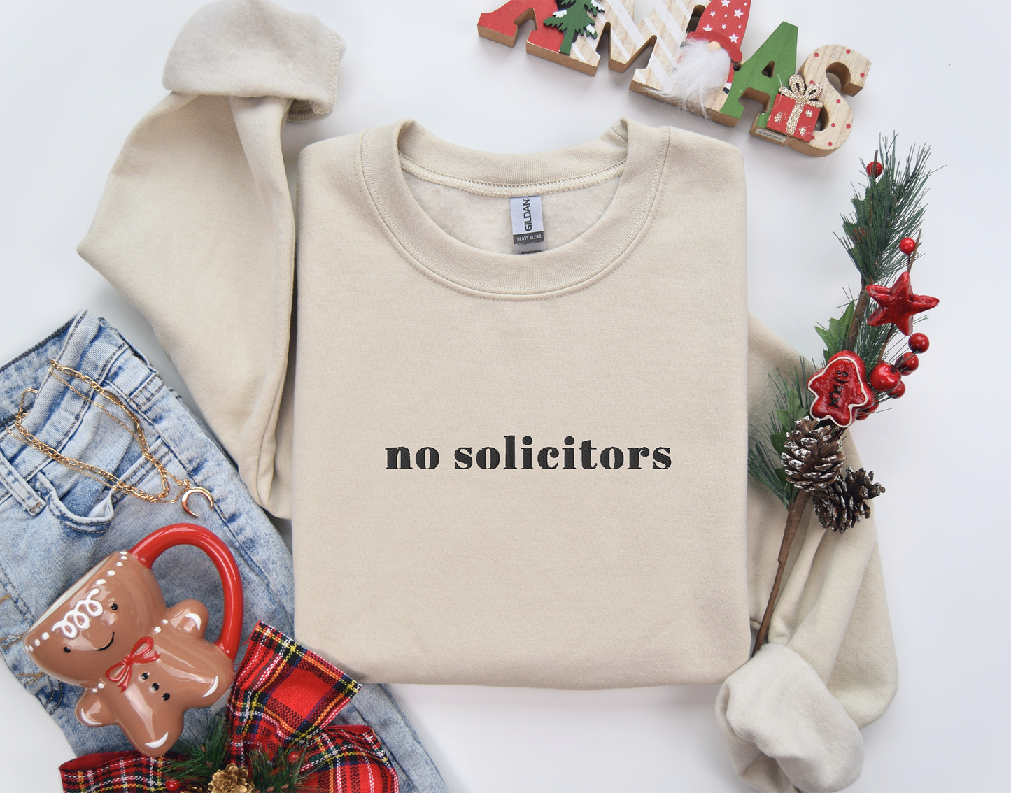 NO SOLICITORS - Embroidered Unisex Crewneck Sweatshirt