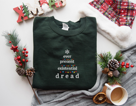 EVER PRESENT EXISTENTIAL DREAD - Unisex Crew Neck Heavy Blend Sweatshirt | Funny Xmas Sweater