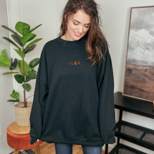 BLEH - Embroidered Unisex Crewneck Sweatshirt