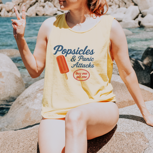 Popsicles & Panic Attacks - Unisex Relaxed Fit Tank Top
