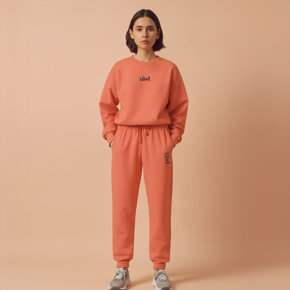 Idiot - Cozy Embroidered Fleece Set (Sweatshirt + Joggers)