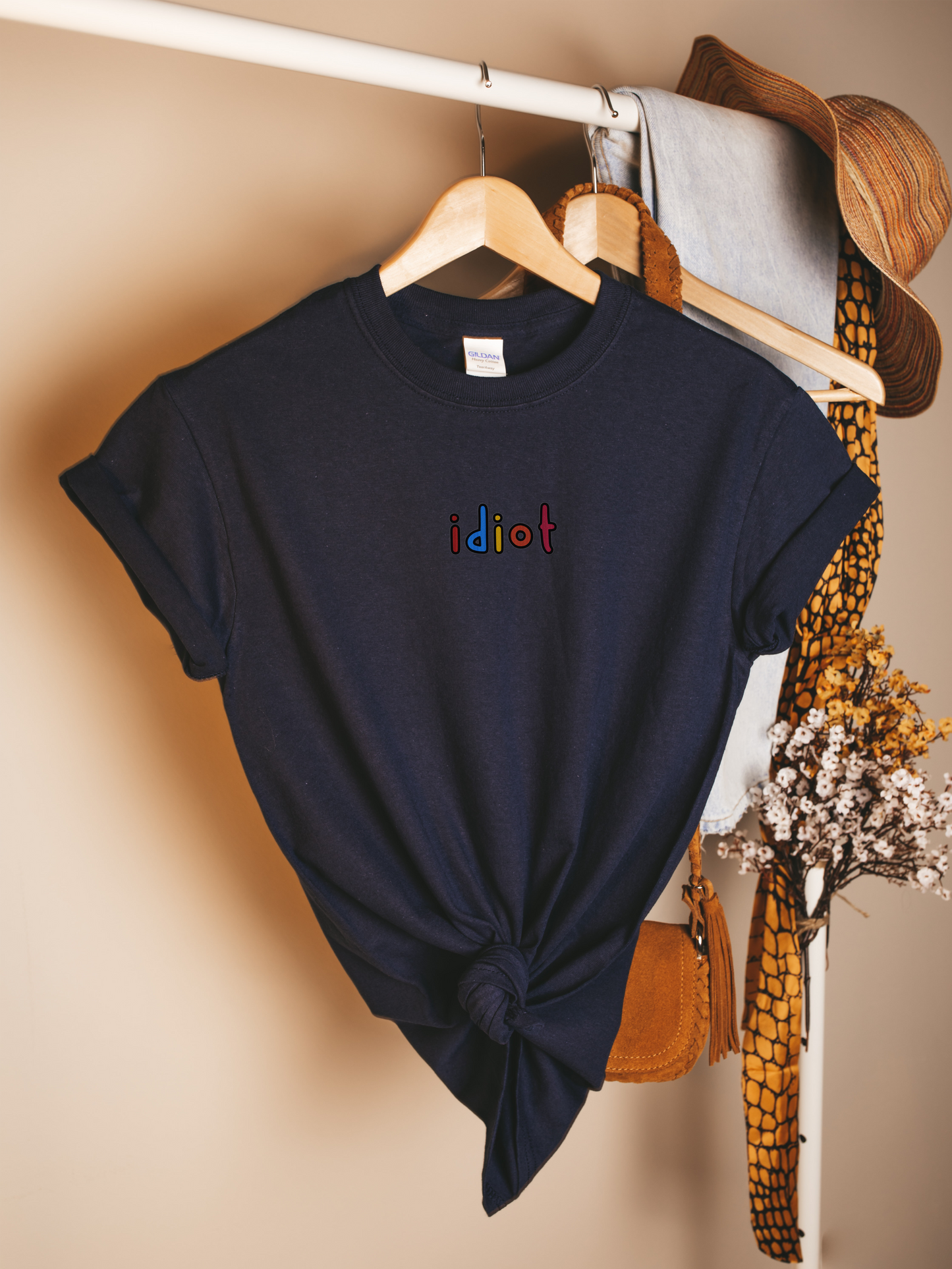 IDIOT - Embroidered Unisex Crew Neck T-Shirt