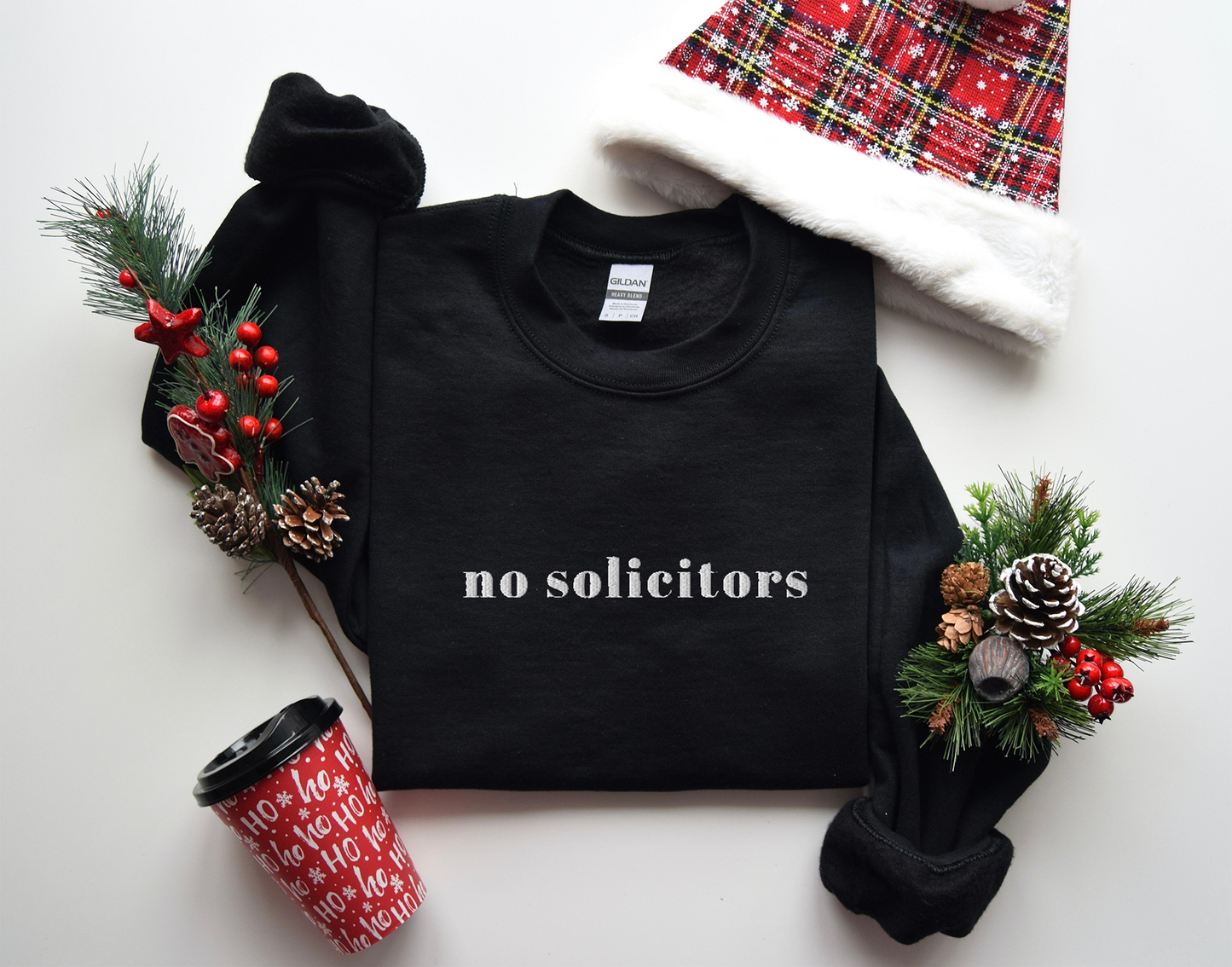 NO SOLICITORS - Embroidered Unisex Crewneck Sweatshirt