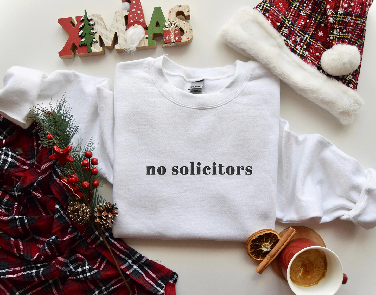 NO SOLICITORS - Embroidered Unisex Crewneck Sweatshirt