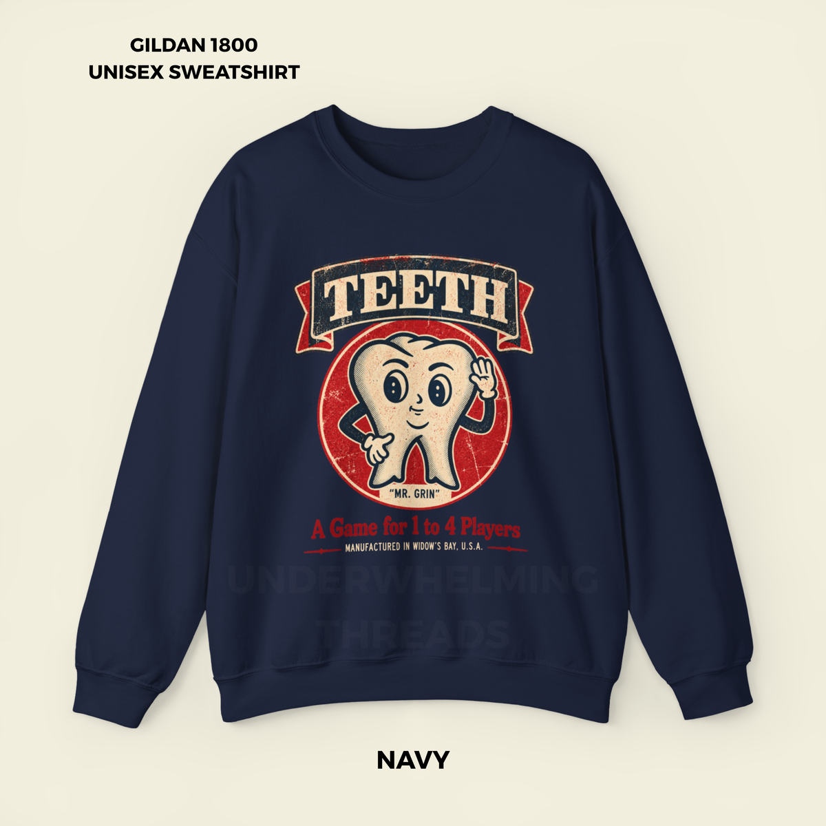 Widow's Bay TEETH Vintage Horror Sweatshirt