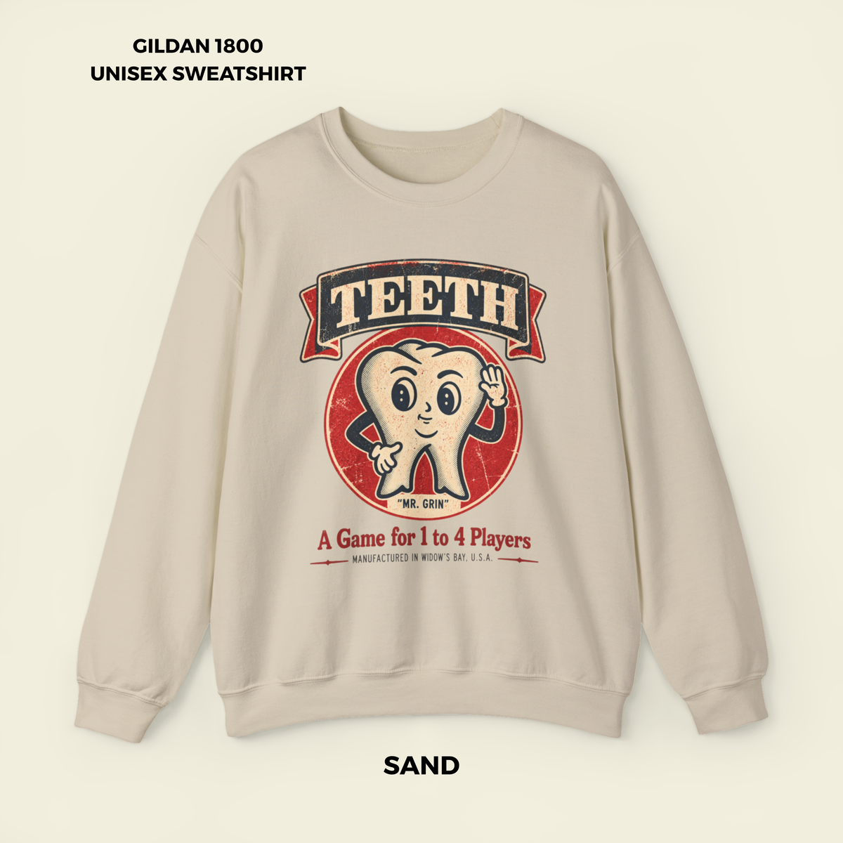 Widow's Bay TEETH Vintage Horror Sweatshirt
