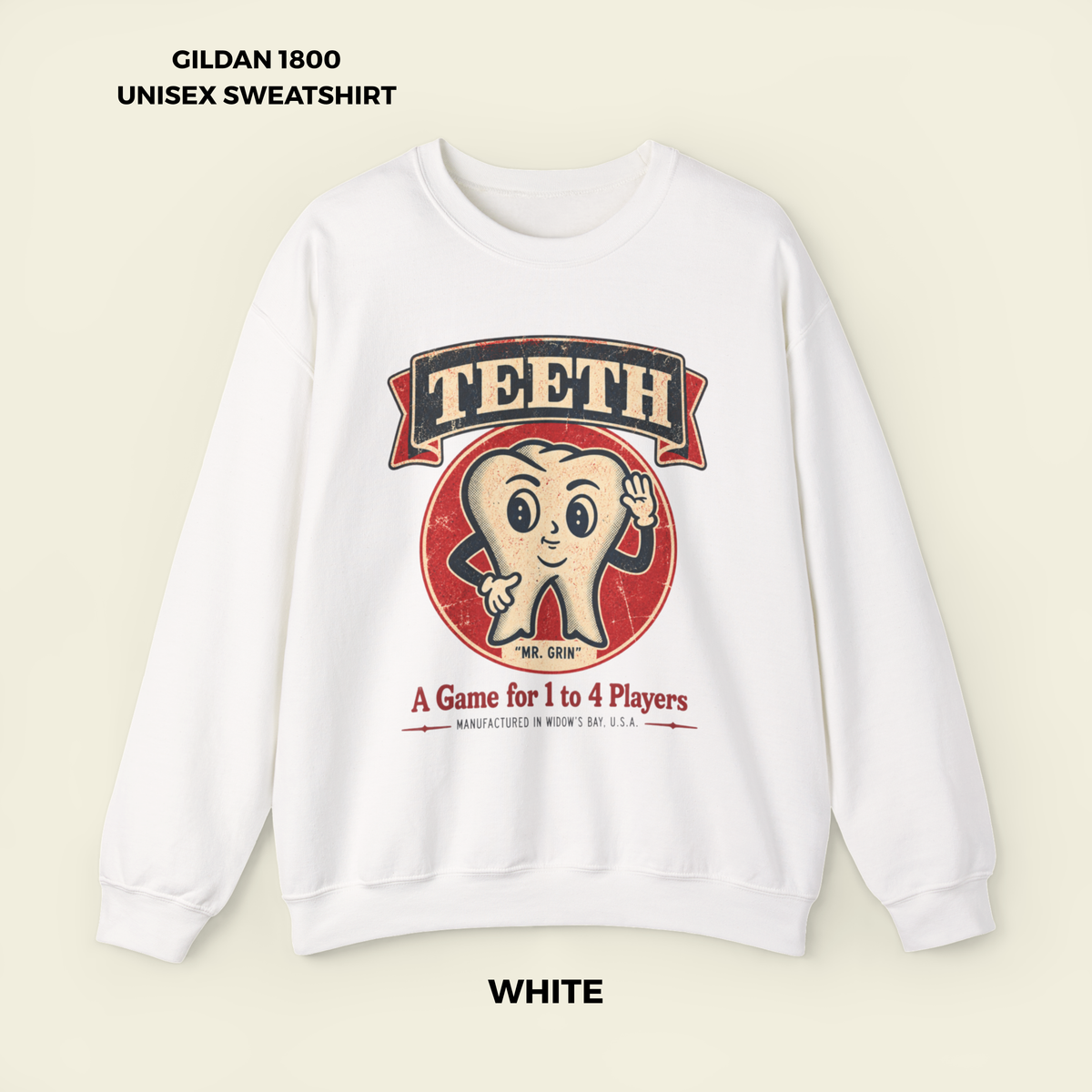 Widow's Bay TEETH Vintage Horror Sweatshirt
