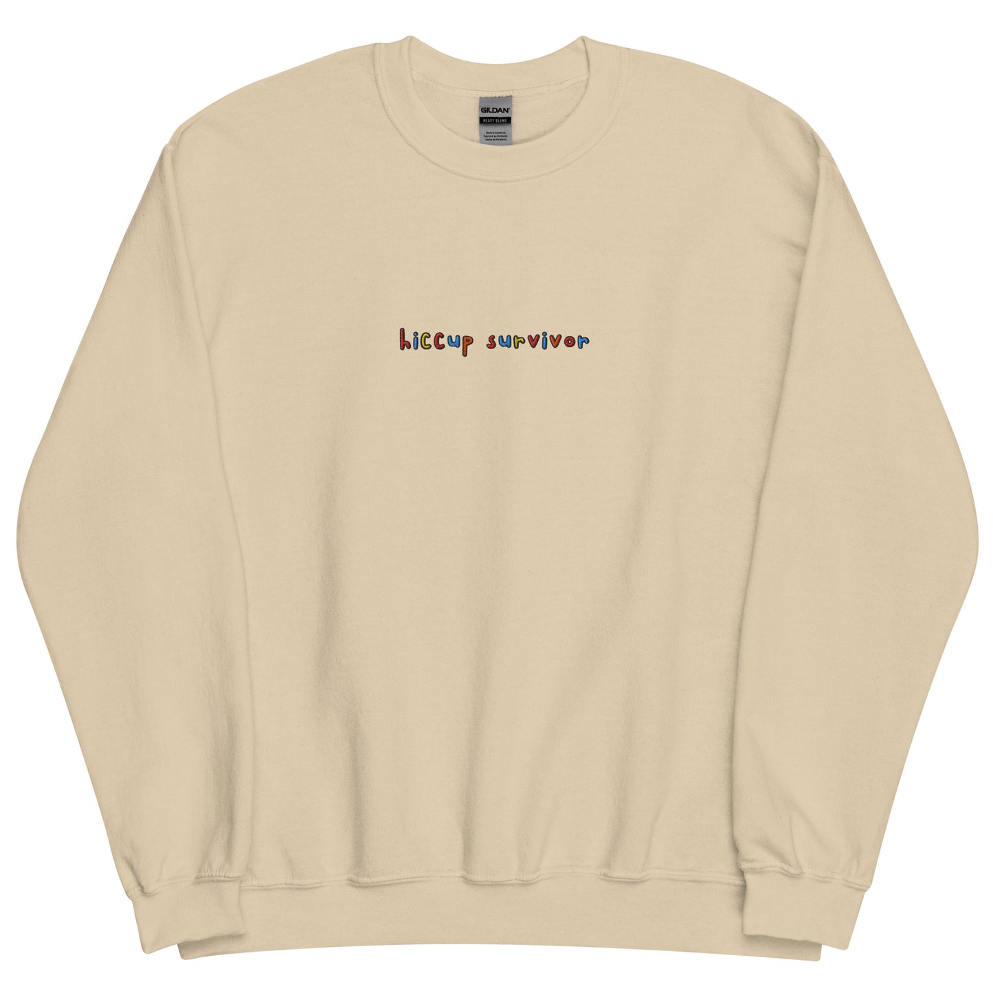 Hiccup Survivor - Embroidered Unisex Crewneck Sweatshirt