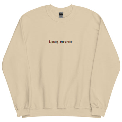 Hiccup Survivor - Embroidered Unisex Crewneck Sweatshirt