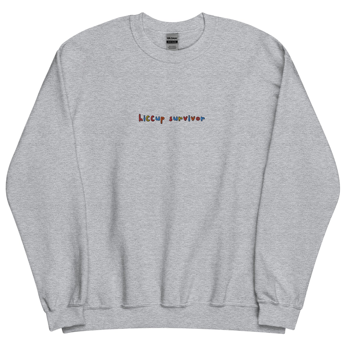 Hiccup Survivor - Embroidered Unisex Crewneck Sweatshirt