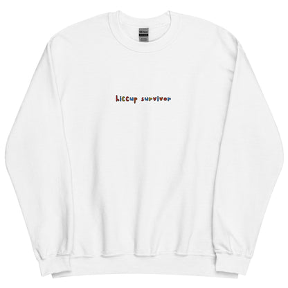 Hiccup Survivor - Embroidered Unisex Crewneck Sweatshirt
