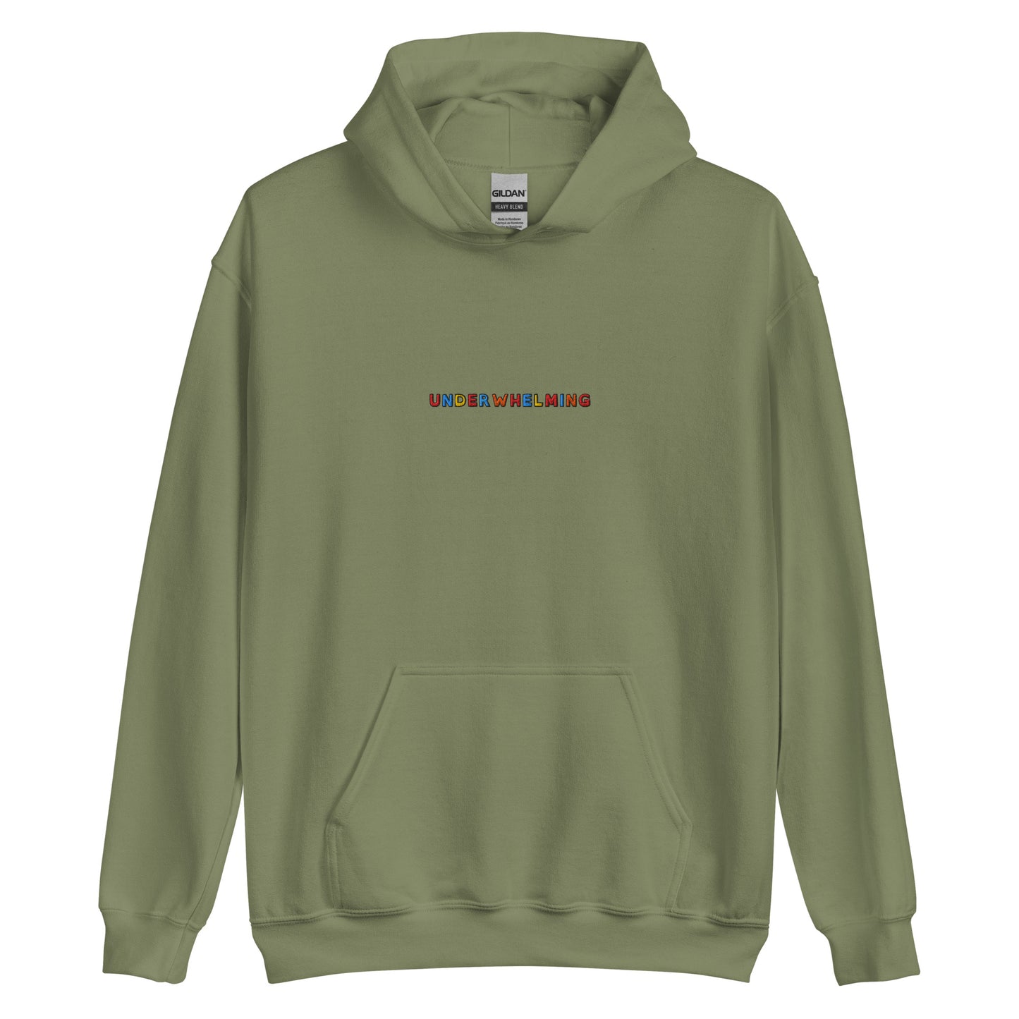 UNDERWHELMING - Embroidered Unisex Pullover Hoodie