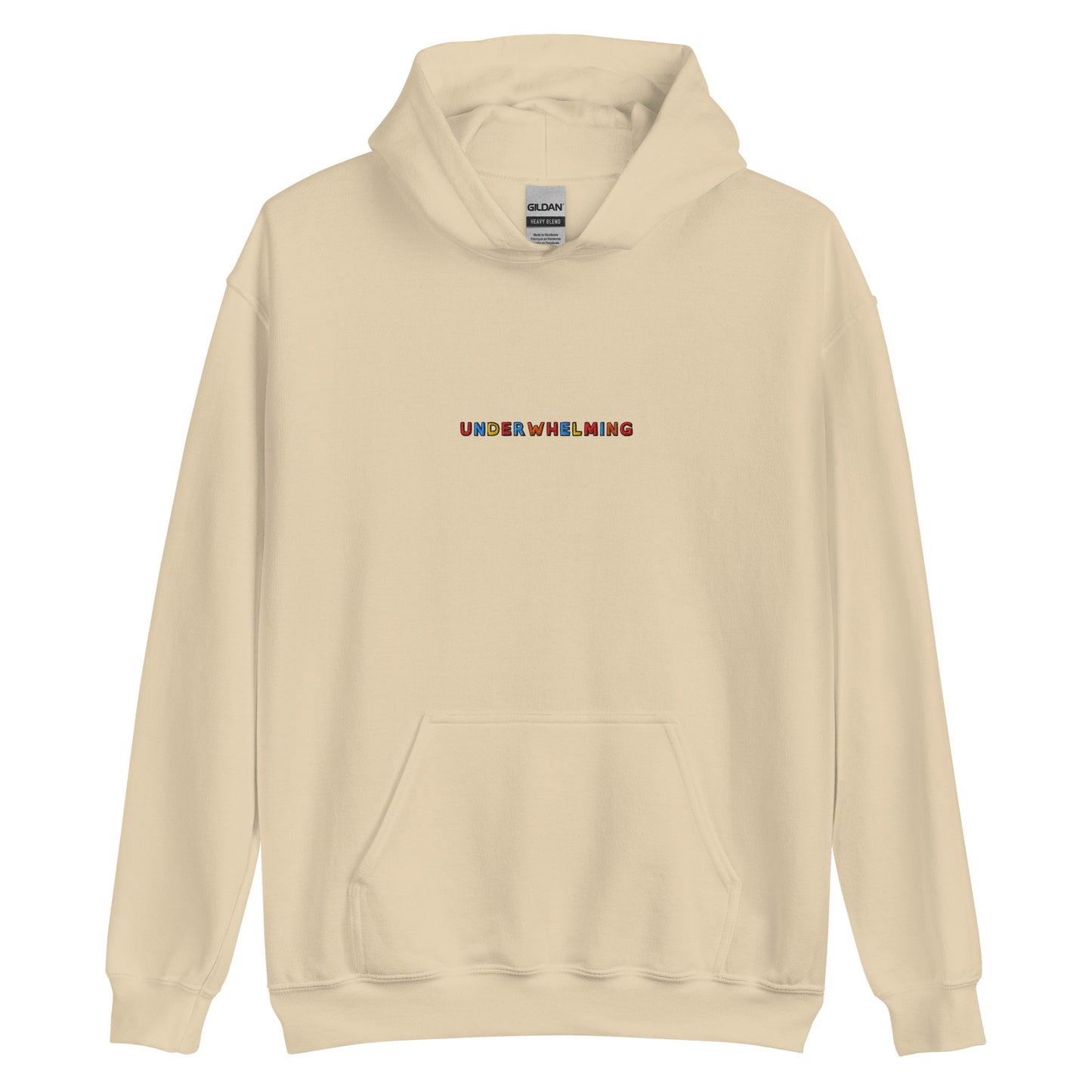 UNDERWHELMING - Embroidered Unisex Pullover Hoodie